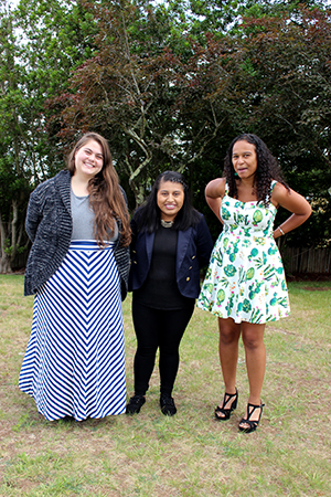 Dizikes student scholaship winners Lara Losel, Mayra Contreras, and Abyan Mama-Farah
